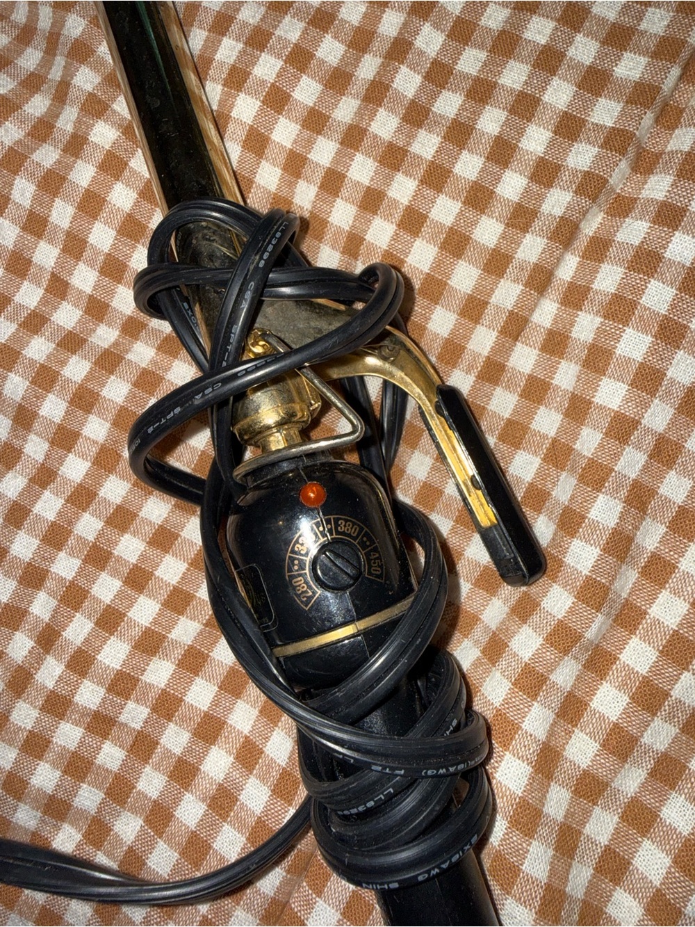 Gold and Black Curling Iron - Women Hair Styling Tool
